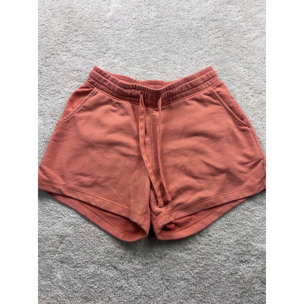 Natural Reflections Women's Sweat Shorts XS Coral Cotton Blend Drawstring